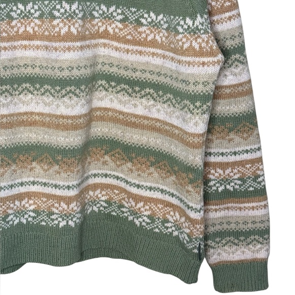 Woolrich Women’s Sz Large Pullover Lambswool Sweater 1/4 Zip Sage Green - Picture 4 of 8